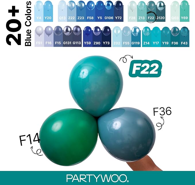 PartyWoo Slate Blue Balloons 140pcs Dusty Blue Boho Neutral Color | 18 12 10 5 - Image 4