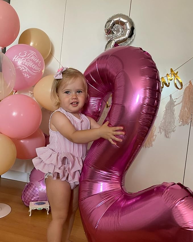 Pink Number 4 Balloon 40 Inch, 4th Birthday Party Decorations Men Women | Foil - Image 2