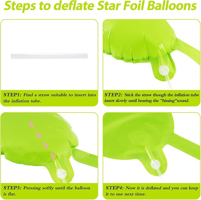 60 Pcs Star Balloons Explosion 12 Point Foil Cone Balloons Magic Balloon Large - Image 5
