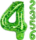 40 Inch Giant Green Pixel Miner Theme Number Balloons 40 Inch Foil Party by AXBMM