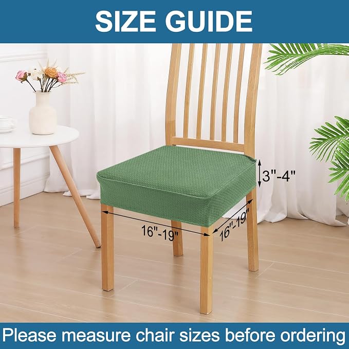 Smiry Waterproof Seat Covers for Dining Room Chairs, No Rear Covers | Stretch - Image 2