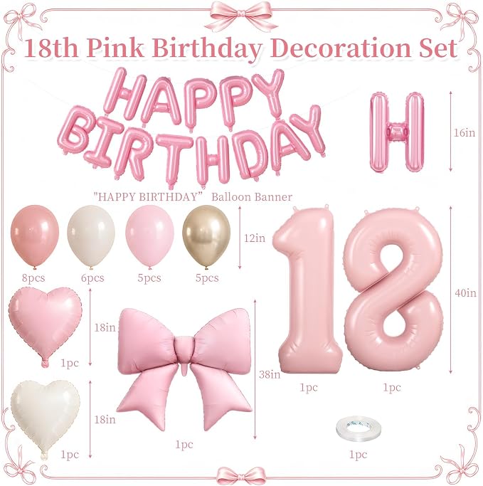 Dusty Pink Number 18 Balloon, 18th Birthday Decorations - Image 2