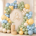 HILAVO Sage Green Dusty Blue Yellow Balloon Garland 126 Pcs Slate Blue Olive by HILAVO