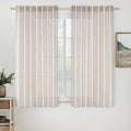 MIULEE White Short Linen Curtains 52x45 Inch Length 2 Panels by MIULEE