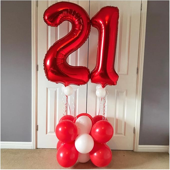 40 Inch Red 20 Number Balloons Giant 20 Balloons Red Birthday 20 Balloons 20th - Image 7