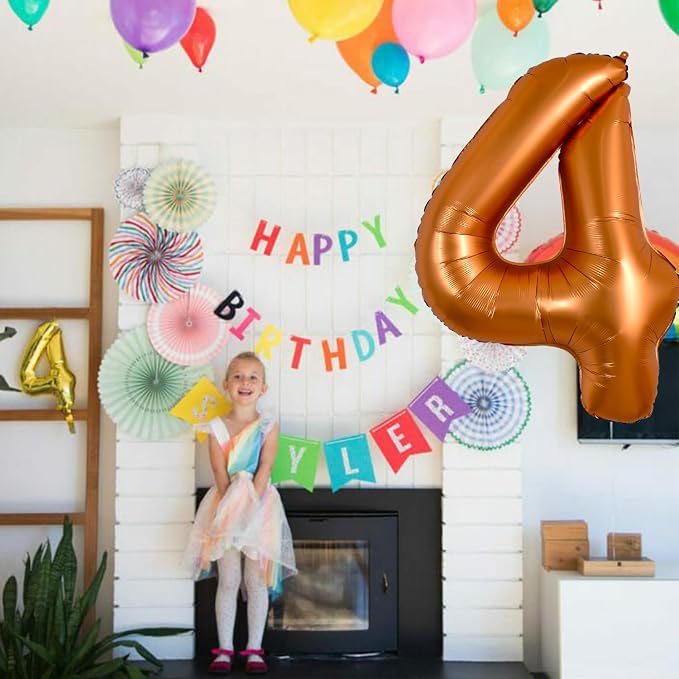 TONIFUL 40 Inch Orange Large Numbers Balloon 0-9 Birthday Party Decorations - Image 5