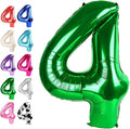 Green Number 4 Balloon 40 inch, Balloon numbers party supplies, deco photo shoot by Upgesy