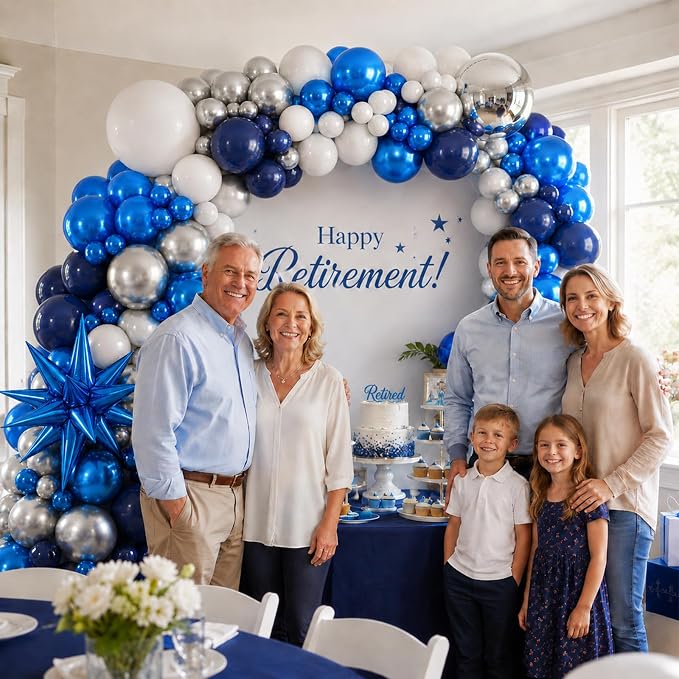 Graduation Balloon Arch Kit 2026 Blue and White Balloon Garland Royal Blue - Image 5