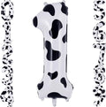 Cow Print Number 1 Balloon, Large 40 Inch Cow Number Birthday Balloons by AIQINHU
