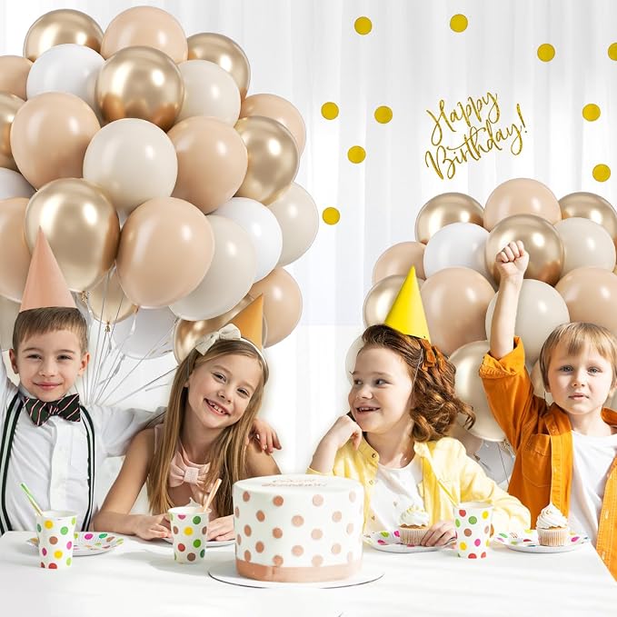 60pcs Neutral Balloons with 12inch Nude Beige Sand White Gold Balloons | Bridal - Image 4