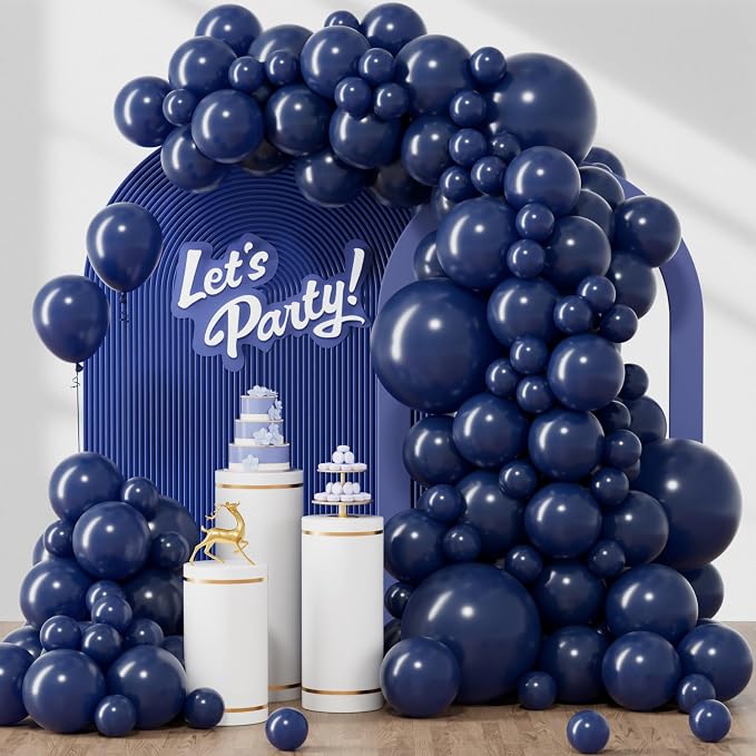 Awenztech 122pcs Navy Blue Balloons, 18 12 10 5 inch Navy Blue Balloons by Awenztech
