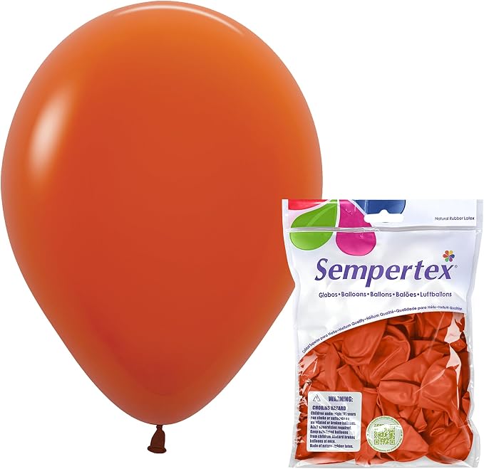 Sempertex Deluxe Sunset Orange Balloons, 11 Inch, Graduation, Baby Shower by Sempertex