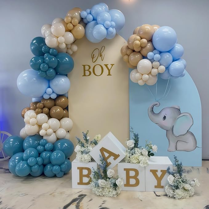 Dusty Blue and Brown Balloon Arch Kit, Bear Baby Shower Decorations - Image 3