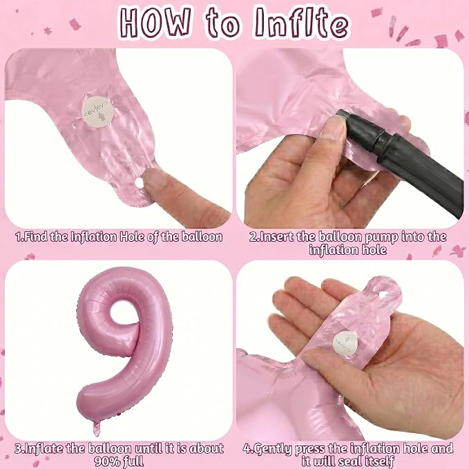 Pearlescent Pink Number 19 Balloon 40 Inch, Shiny Foil - Image 5