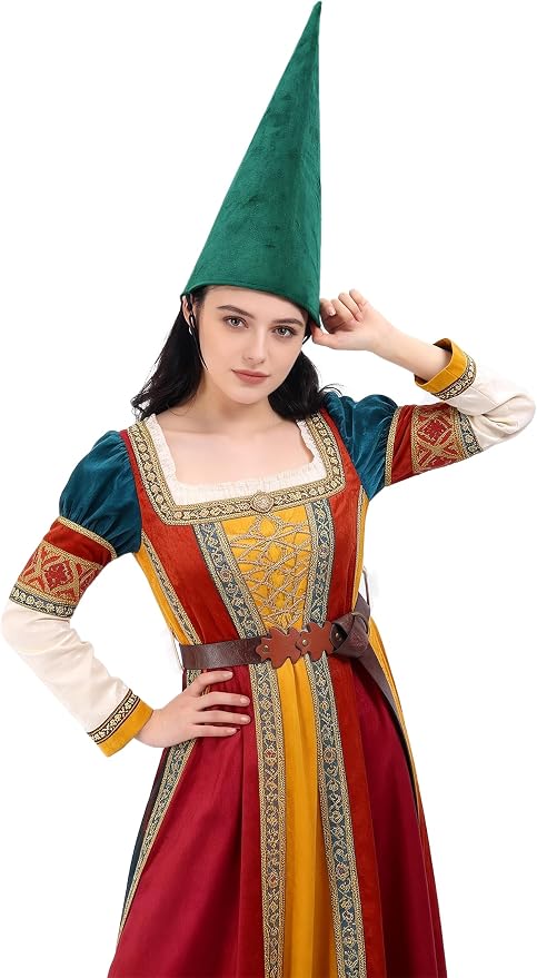 Medieval Pointed Cone Hat Renaissance Dwarf Elf Headwear - Image 3