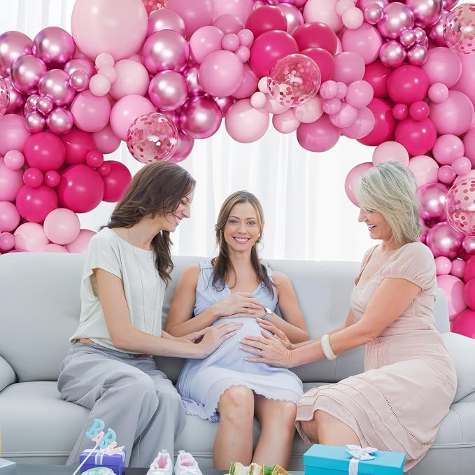 168pcs Hot Pink Balloon Garland Arch Kit Different Sizes | 18 12 10 5 inch - Image 6