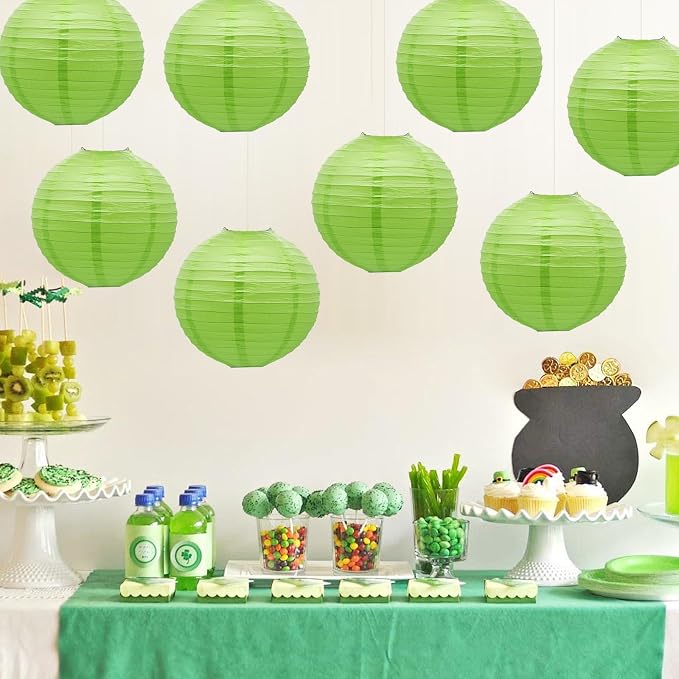 Sage Green Paper Lanterns Chinese Round Lanterns - Image 5