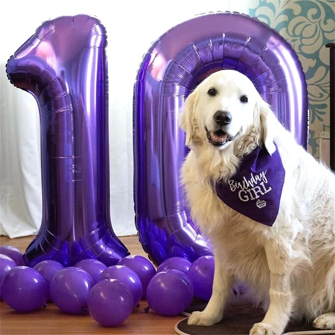 Purple 1 Balloon Number for Girls 1st Girls Birthday, 40 Inch Large Number Foil - Image 4