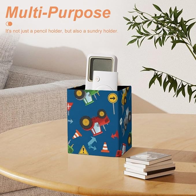Pencil Holder for Desk, Leather Desktop Container Pen Cup Storage Pen Organizer - Image 7
