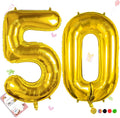 40 Inch Gold Number 50 Balloons, 50th Birthday Party Decorations | Large Self by Smlpuame