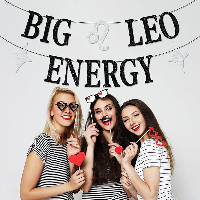 Big Leo Energy Banner, 12 Constellation Zodiac Birthday Party Decorations | Leo - Image 3