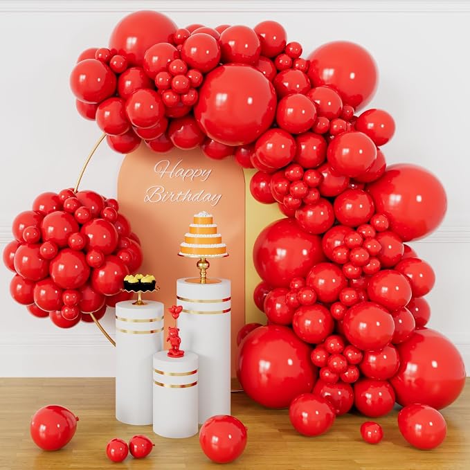 Red Balloon Arch Kit, Graduation, Valentine's Day, Baby Shower, Party by KUULBELAballoons