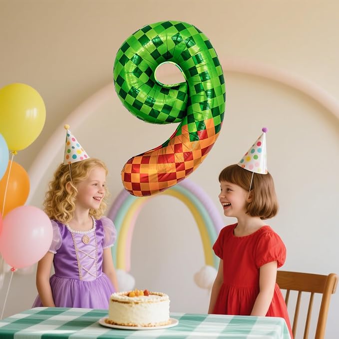 Pixel & TNT Theme 40in Giant Number Balloons - Image 5