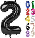2 Balloon - Black Birthday Number Balloons, 40 Inch Decorations Men Women | by ALPHADELTAPI