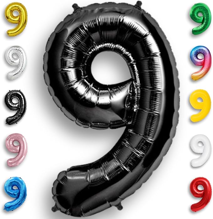 Black Number Balloon 9 Mylar Foil Balloons 40 inch by Unknown