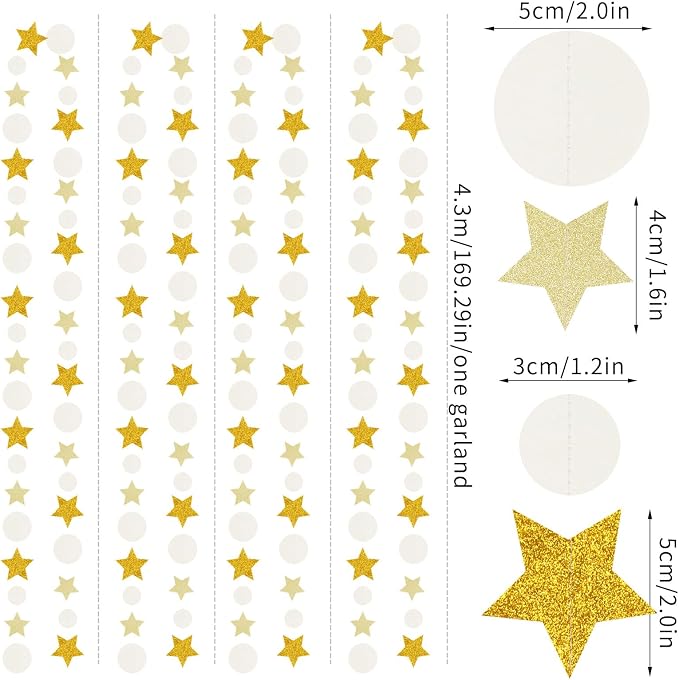 White-Gold Wedding Engagement Party-Decorations Garland - 52Ft Boho Anniversary - Image 2