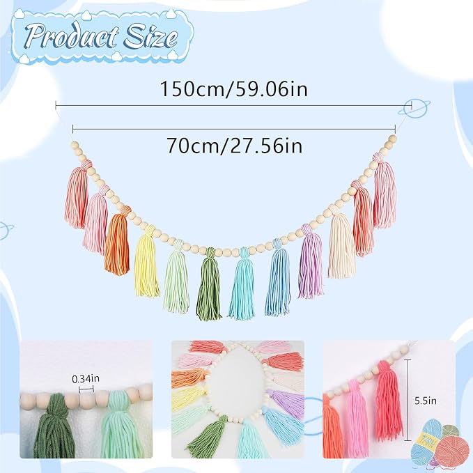 Boho Yarn Tassel Garland - Image 3