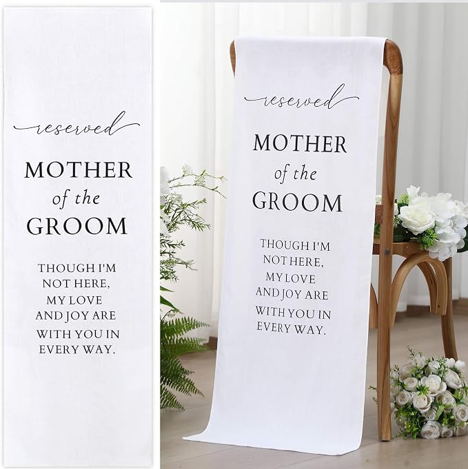 HunnmingRe Mother of the Groom Wedding Memorial Reserved Chair Sign Banner in - Image 8