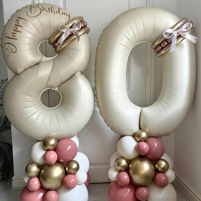 Cream 15 Balloon Number 40 Inch Cream Number 15 Balloon Helium Mylar Balloons - Image 7