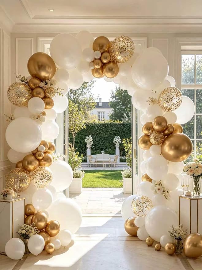 Pearl White Balloons 125 Pcs Different Sizes 18 12 10 5 Inch White Latex - Image 7