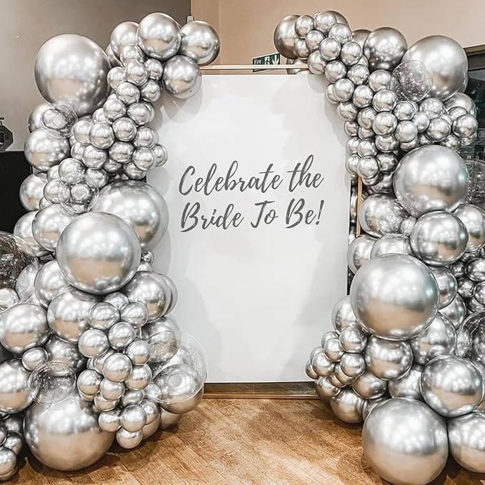 Metallic Silver Balloons 12 inch, Baby Shower, Birthday Party Decorations - Image 5