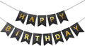 Clabby Glitter Black Happy Birthday Banner by Clabby
