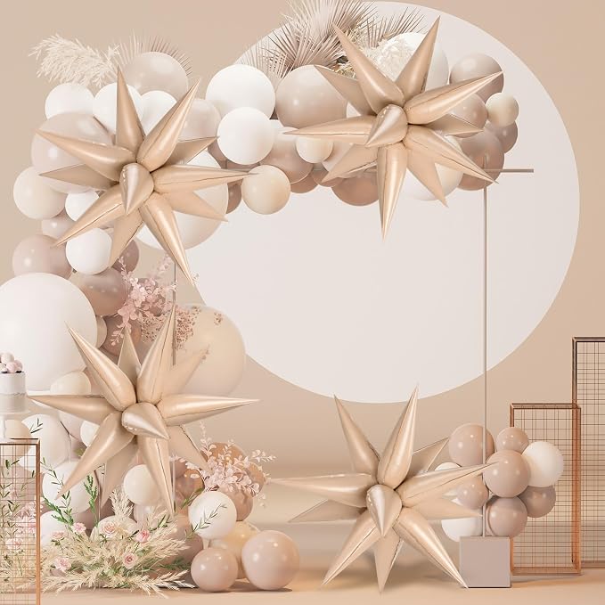 72 PCS Caramel Star Balloons, Big 26 Inch Foil Spike Balloons, Explosion 12 - Image 6