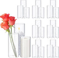 Sawysine 24 Pcs Glass Cylinder Vases 2.5''/2.95''/3.9'' Diameter Clear Flowers Vase Hurricane Floating Candles Holders for Table Centerpieces (3.9 x 8 in,3.9 x 10 in,3.9 x 12 in)