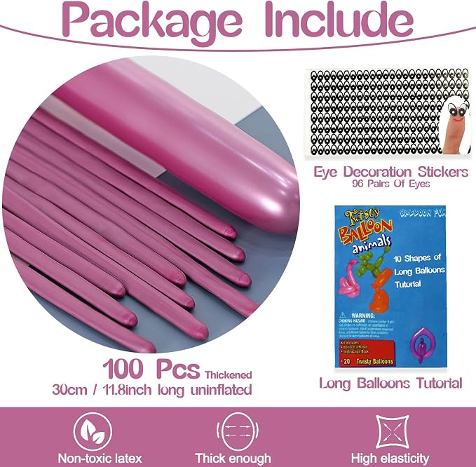 260 Metallic Rose Pink Balloons - Image 2