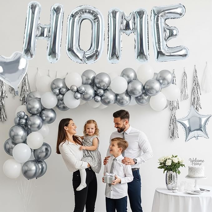 TONIFUL 40 Inch Large Silver Letter HOME Foil Balloons Alphabet Balloons | - Image 3