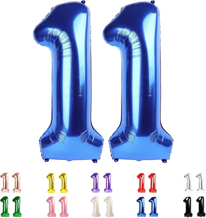 11 Balloon Numbers 40Inch for 11th Year Old Birthday Decorations, Dark Blue | by Mluchee