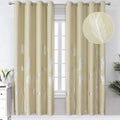 Beige and Silver Palm Tree Window Curtains by ESTELARTEXTILER