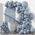 Amandir 153pcs Dusty Blue Balloons Arch Garland Kit Different Sizes | 18 12 10 by Amandir