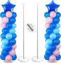 Seematn 2 Sets Pastel Blue and Pink Balloon Column Stand Kit by Seematn