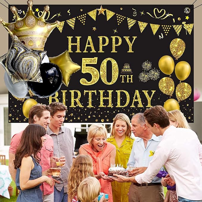 Black And Gold Large Crown Balloons Foil Helium Mylar Balloons Set - Image 5