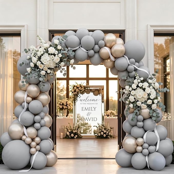 50pcs 12 Inch Matte Gray Latex Balloons | Grey Balloons - Image 5
