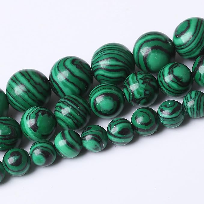 Turquoise Stone Beads Gemstone Round Crystal Energy Jade Beads Stone Beads for Jewelry Making DIY Bracelet Necklace Jewelry Making 1 Strand 15.5inch 60PCS 6MM