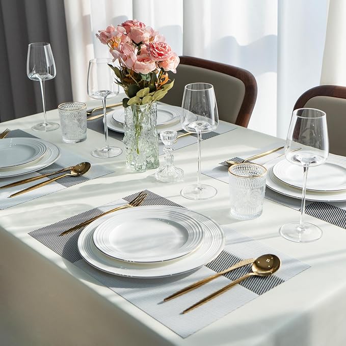 Placemats Set of 8 Vinyl/Plastic Woven Place Mats - Image 6
