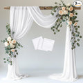 White Wedding Arch Draping Fabric Backdrop Drapes Sheer 3 Panels | 28.7"x20FT by Wokceer
