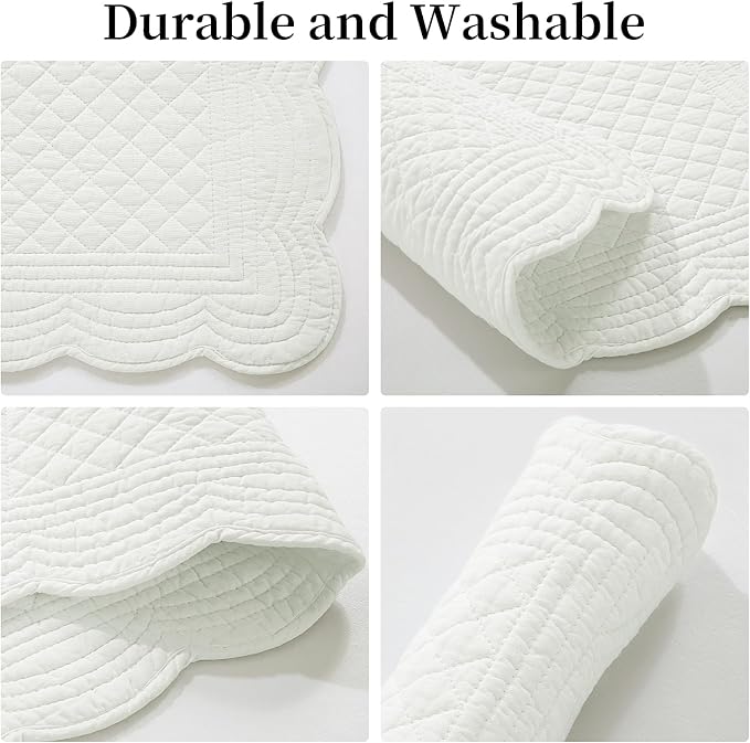 HOMBYS Quilted Placemats Set of 6 Washable-13x18 inches Rectangular Placemats - Image 7